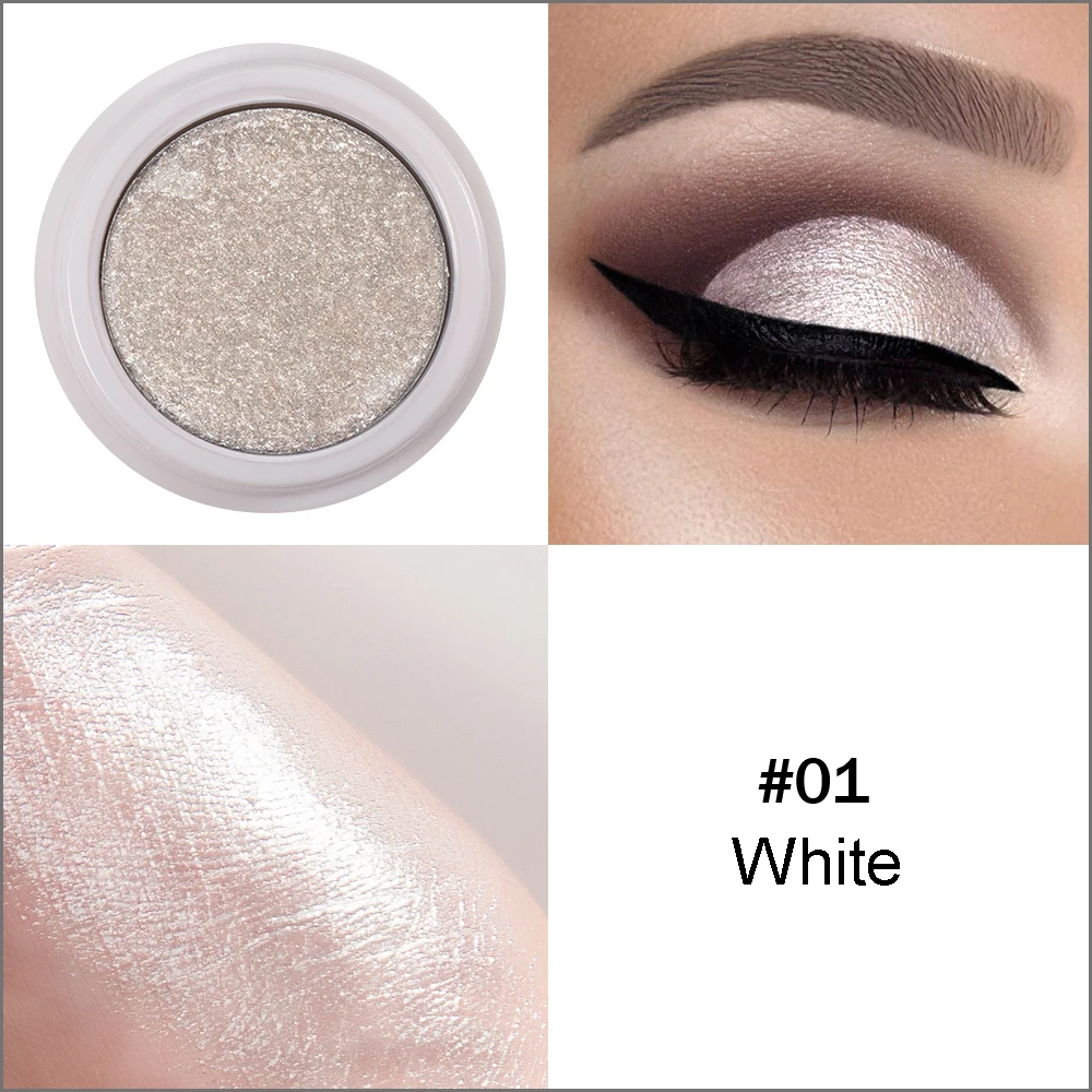 Shimmer Eyeshadow Powder Palette Easy to Wear White Pearl Shine Eye Shadow Make Up Art Long-Lasting Makeup Shadows Cosmetics