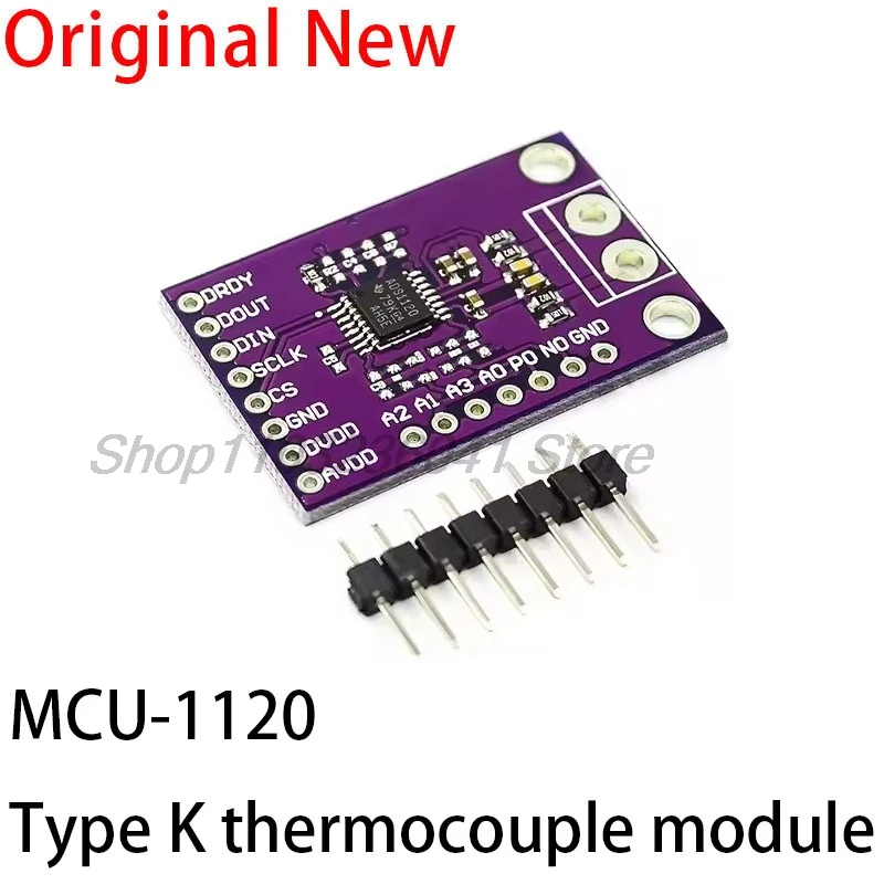 MCU-1120 Type K Thermocouple Module ADS1120 High Precision 16-Bit Analog-to-Digital Converter ADC