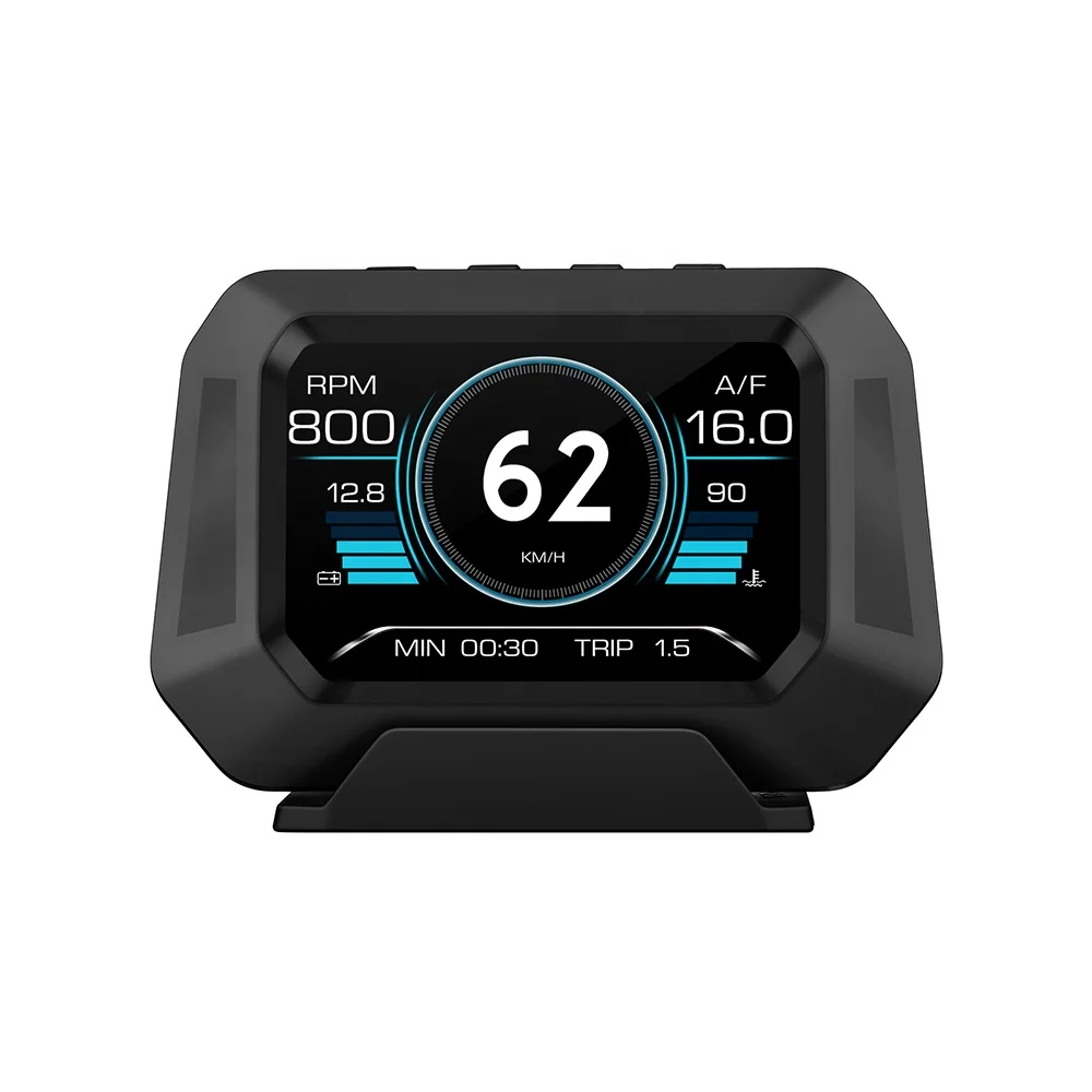 

Hot Sale HUD P21 Smart Gauge 2+GPS Head up Display 12 Languages Speedometer with Slope Meter Turbo Boost