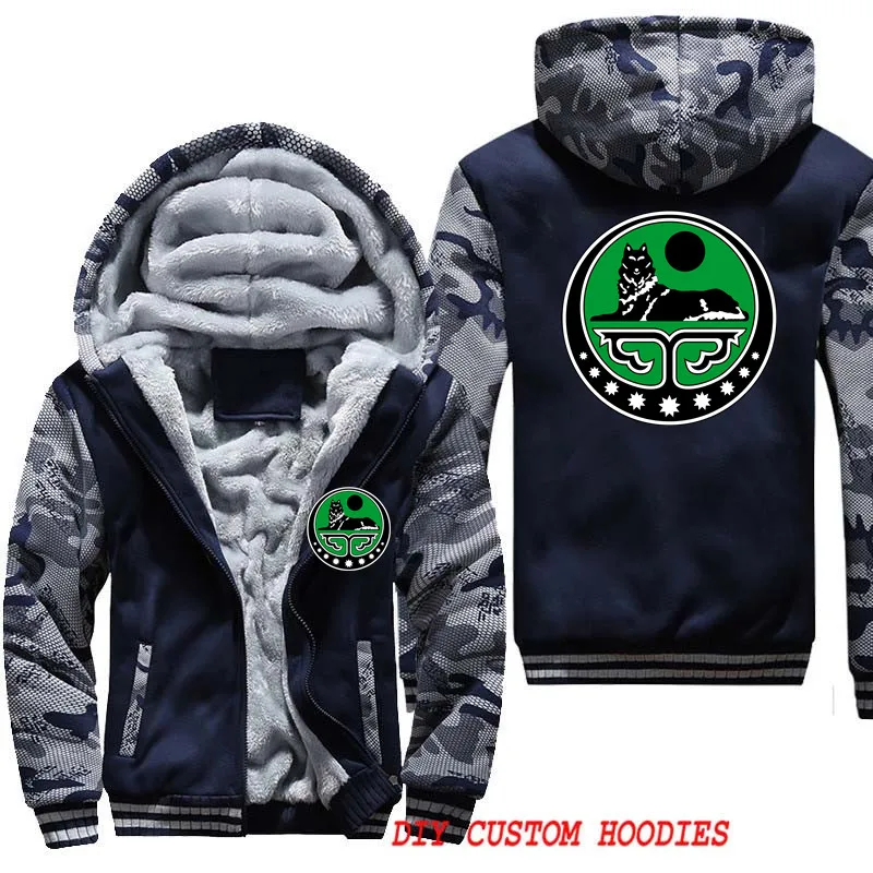 Winter Chechnya Logo Motorcycle Hoodies Sweatshirts Hoody Plus Size Men's Zipper Hooded Thick Coat Men Fleece Jacket