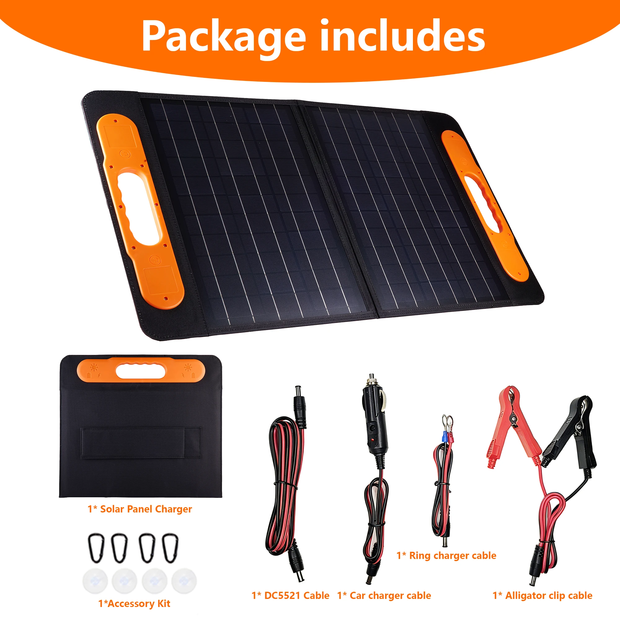 ELEGEEK High Power Solar Panel with 5V/12V/16VOutput Foldable and Portable Solar Charger Outdoor for Power Station Phone Camping