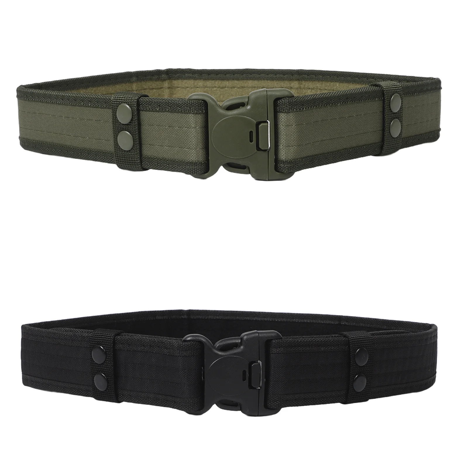 

2Pcs Adjustable Waist Belt Durable Canvas Webbing with Sturdy Plastic Buckle for Students Boys Hiking Camping and Training