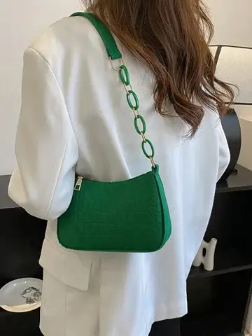 Popular Retro Gentle Temperament Small Square Bag 2024 Autumn Shoulder Handheld Fashion Casual Yankee Underarm Small Square Bag