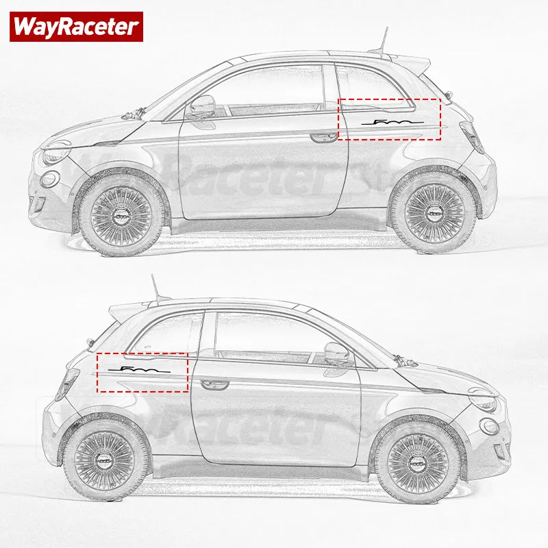 2 Pcs Door Side Fender Body Graphics Reflective Vinyl Decal For Fiat 500 Abarth Sport 595 695 500e 500c 500x 500s Accessories