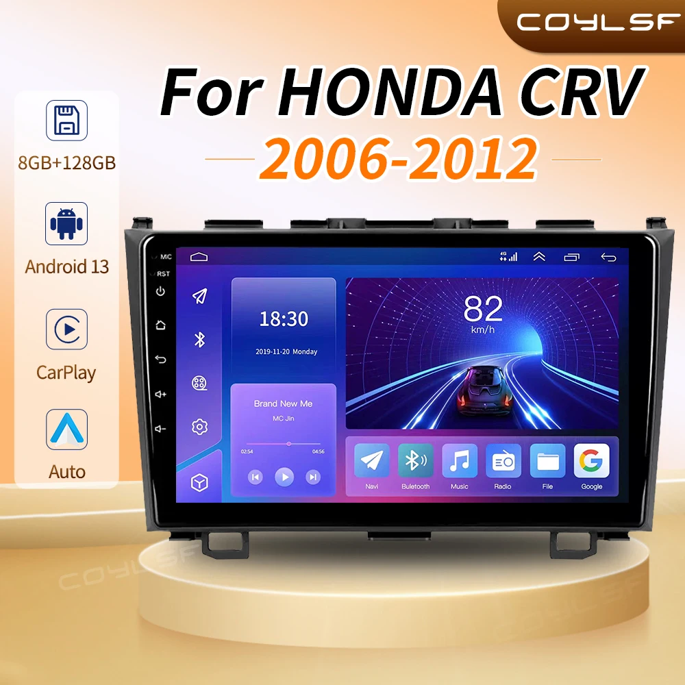 

Автомобильная магнитола Android 13 Carplay для Honda CR-V 3 RE CRV 2007-2011, навигация GPS, мультимедийный видеоплеер, 2 Din, стерео, головное устройство