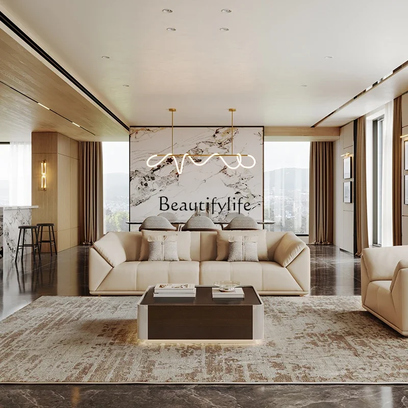 

55Italian light luxury square coffee table TV cabinet combination simple high-end creative coffee table