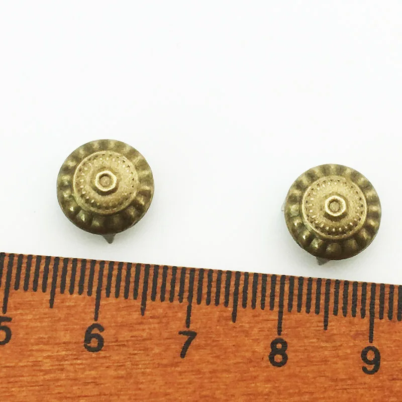 100/200 قطعة معدنية مستديرة برونزية أربعة مشابك تثبيت المسامير سكرابوكينغ الزينة الحرف دبوس الديكور ترصيع 11 مللي متر QTG274 #6