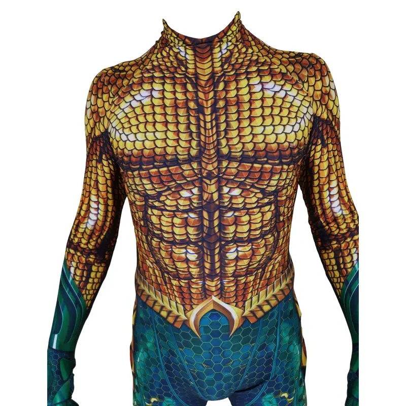 Een nestje beren Halloween Aquaman Cosplay Kostuum Superheld Arthur Curry Orin Zentai Bodysuit Pak Jumpsuits Volwassen 2025 Nieuwe