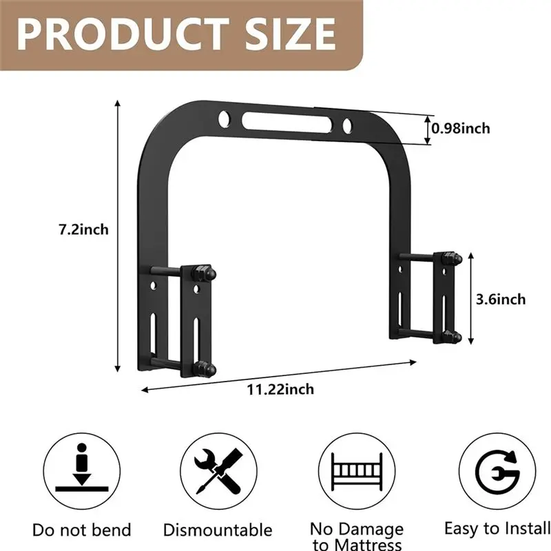 A11E-2Pcs Slide Stopper, Non-Slip Gripper Retainer Bar, Mattress Holder For 1.5 "X 2" Bed Frame To Prevent Sliding image 6