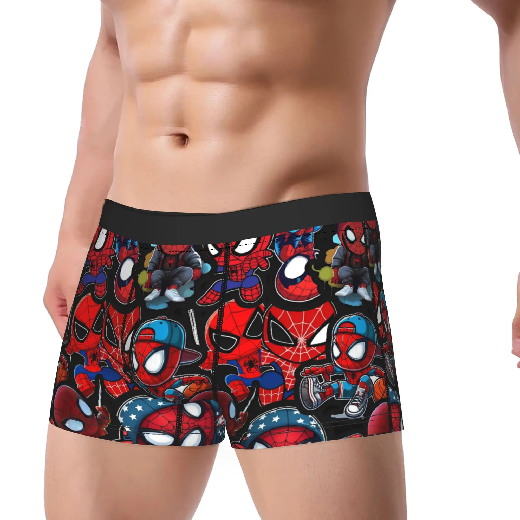 S-Spiders Heroes Underwear  Novelty Underpants Printing Shorts Briefs For Men Pouch Large Size Boxer Shorts