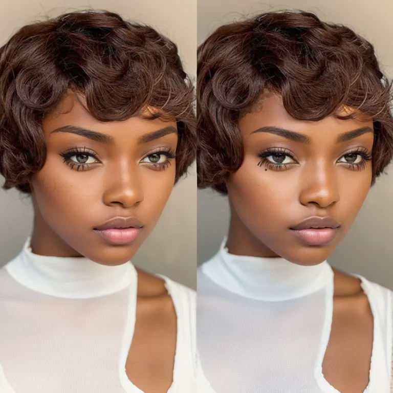 

Чиома хорошего качества # 4-х вьющийся парик с стрижкой пикси, 100% человеческие волосы Remy, боковая часть, парики машинного производства