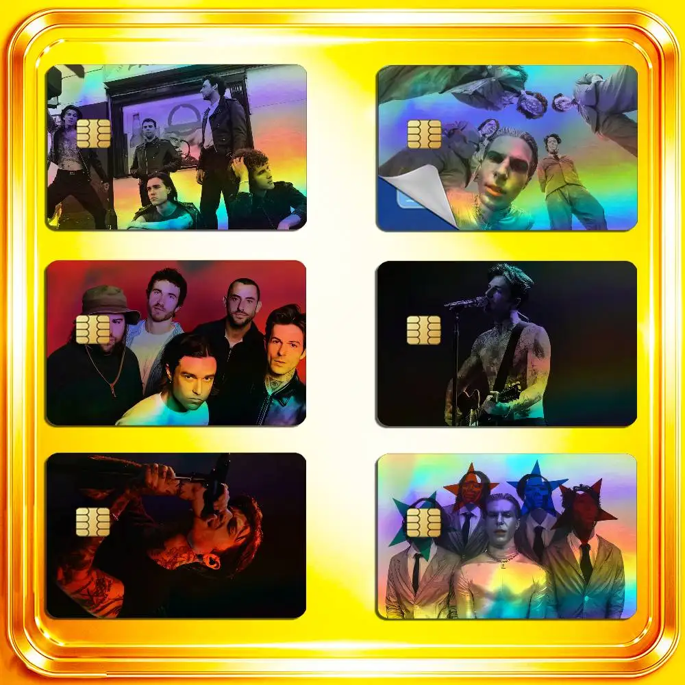 For Jesse Rutherford The Neighbourhood NBHD Credit Bank Sticker ID Access Card Cover Skin Rainbow Color Laser Stickers Film
