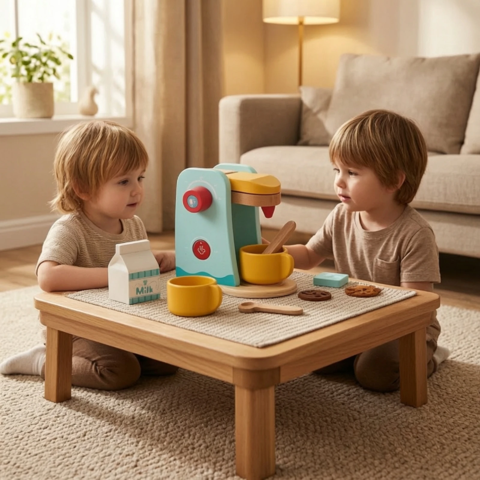 Wooden Coffee Machine Toy Safe Pretend Play Coffee Maker Sturdy Hands-on for Children, Playroom
