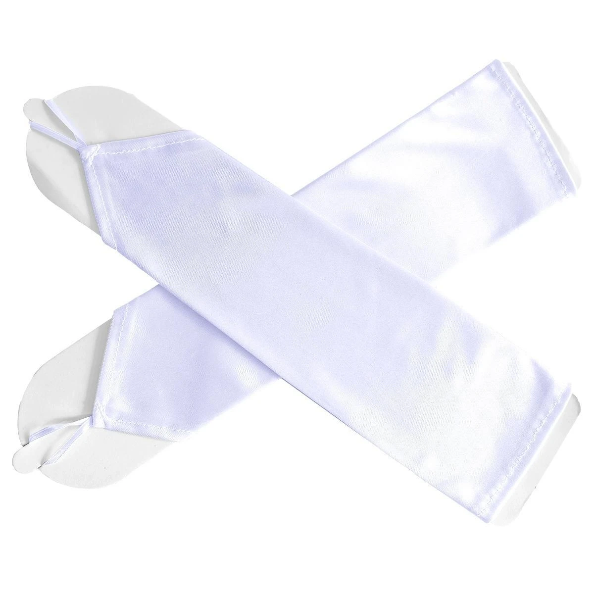 Bride's Mid-Length Hook Fingerless Glove Satin Wedding Dress Sleeveless Smooth Finish Gloves for Brides image 2