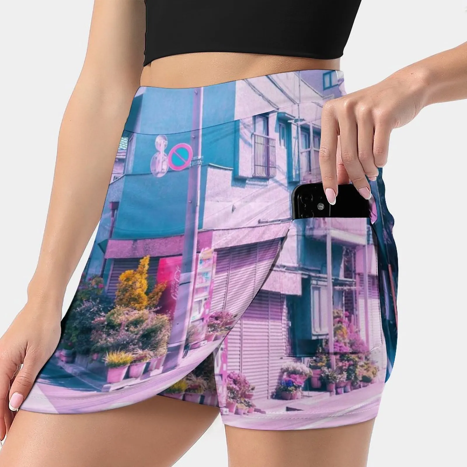 Anime In Real Life Vaporwave Summer Day In Tokyo Skirts Woman Fashion 2022 Pant Skirt Mini Skirts Office Short Skirt Skies