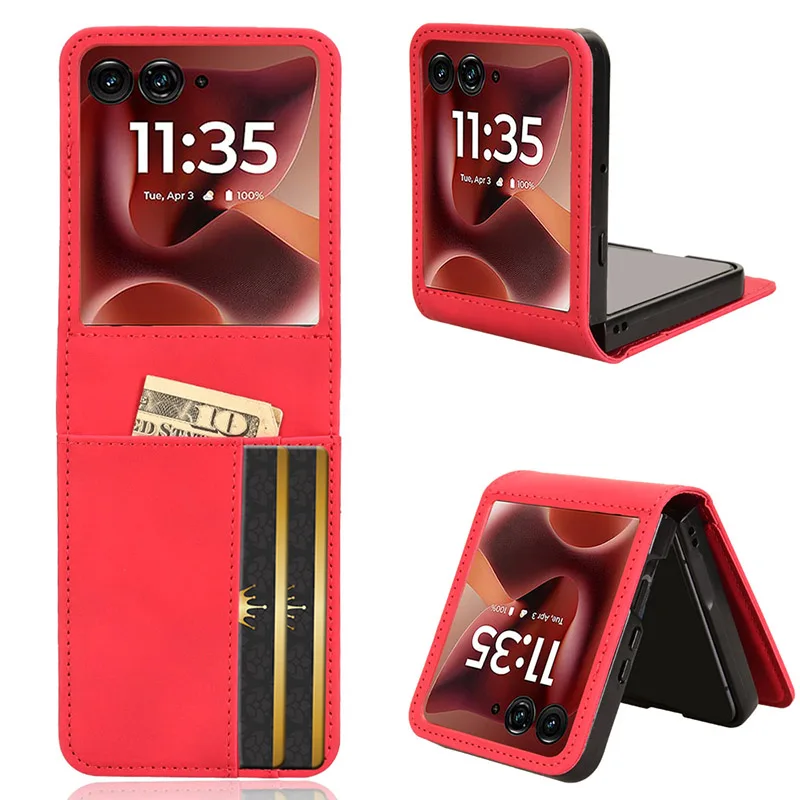 Etui na Motorola Razr 60 Ultra 40 50 Ultra 60 Pro Razr Ultra 2025 Półrozdzielone Retro Etui na Telefon Komórkowy z Wieloma Kieszeniami na Karty — zdjęcie produktu 4