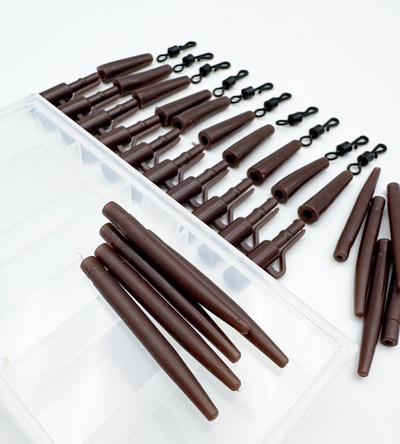 ShareShark 41-teiliges Karpfenangel-Sicherheitsset: Bleiclips, Gummi-Konus-Endstücke, Anti-Tangle-Hülsen, Schnellwechselwirbel, Angelzubehör für Rigs – Detail 5