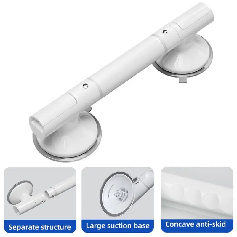 درابزين حمام آمن من JHD مع قبضة مضادة للانزلاق لمقبض حوض الاستحمام وأكواب شفط قوية للاستقرار #2