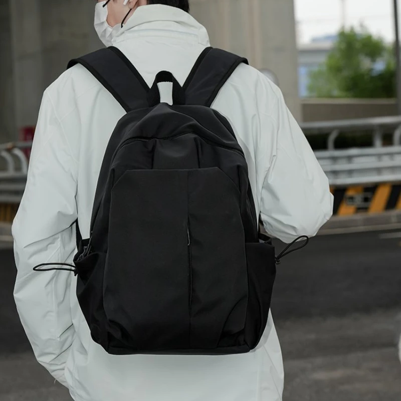 Solid Color Large Capacity Backpack Student Schoolbag 2024 New Computer Bag Lightweight Fashion Simple Backpack Wholesale