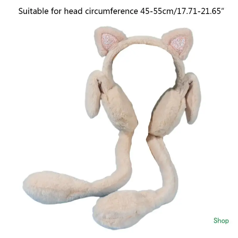 Dropship movendo orelhas gatinho earmuff para criativo bonito desenhos animados forma earwarmer para crianças