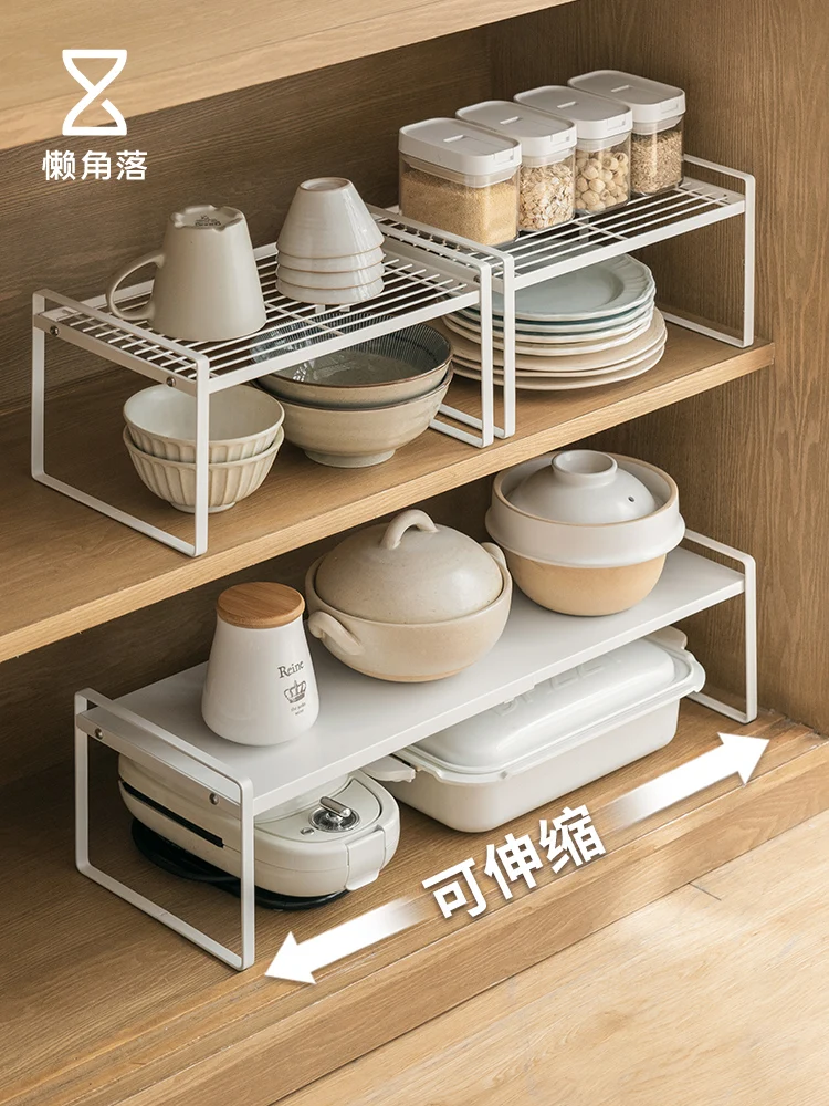 Kitchen iron layered storage rack, multi-layer partition storage rack, bowl and pot rack, seasoning rack, storage rack