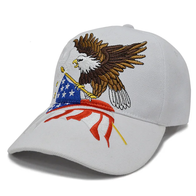 2020 Patriotic American Eagle and American Flag Baseball Cap USA Bald Eagle 3D Embroidery Snapback Hats Men Cap Fast Logistics