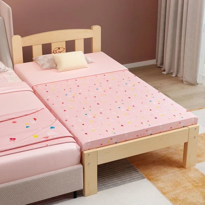 

Solid wood children's bed with guardrail baby crib newborn boy High Quality
