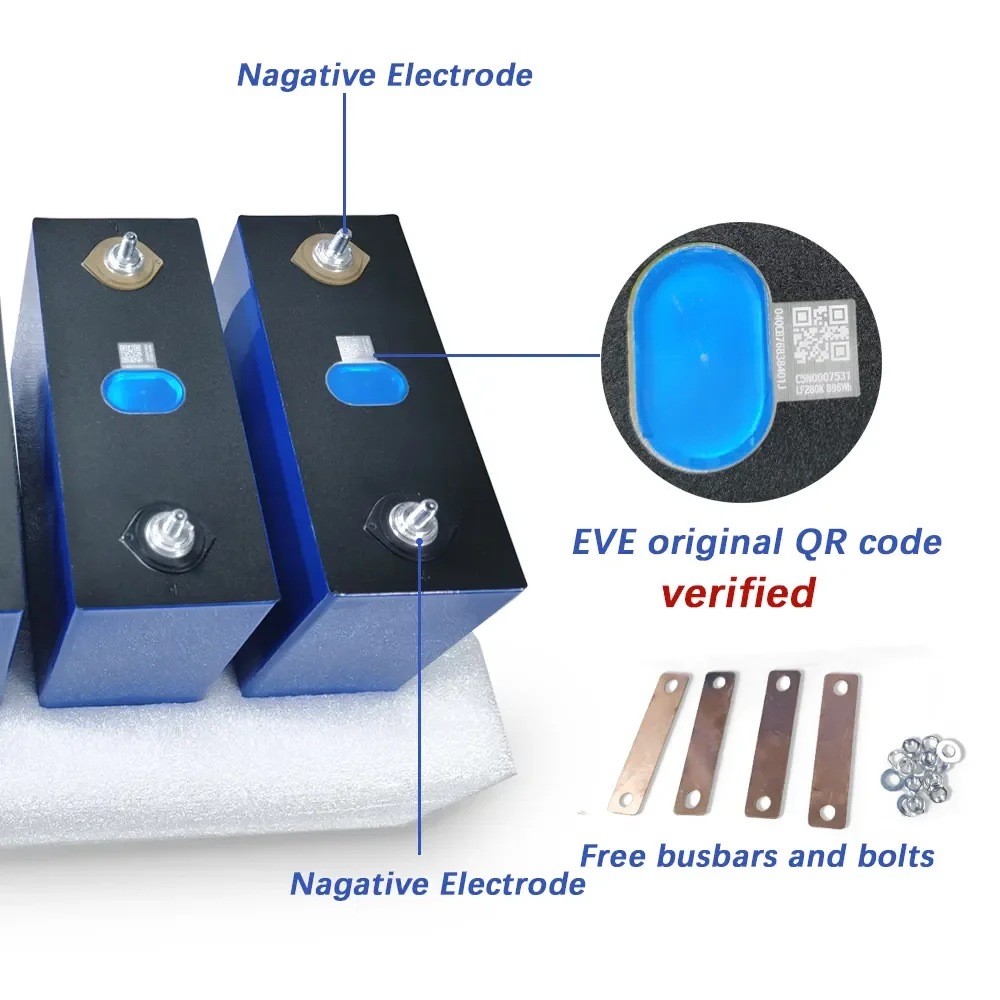 EVE CATL 320AH 280Ah 3.2V Lifepo4 Battery EVE 280K V3 8000 Cycles Rechargeable Cell Grade A Lithium Iron Phosphate Prismatic