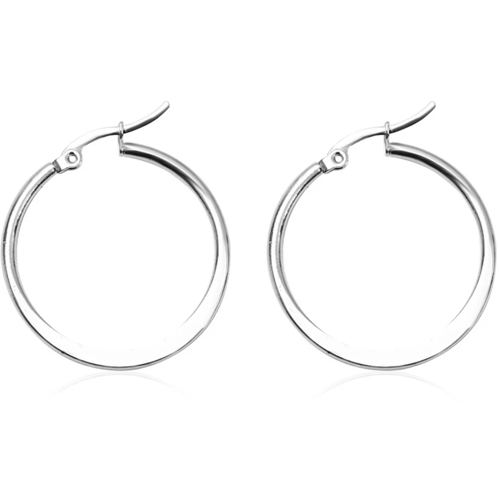 1 زوج كلاسيكي جولة حلقة الأقراط الكبيرة استرخى حلقة الأقراط للنساء المراهقين الشاطئ نادي الحفلات الزفاف الأذن مجوهرات