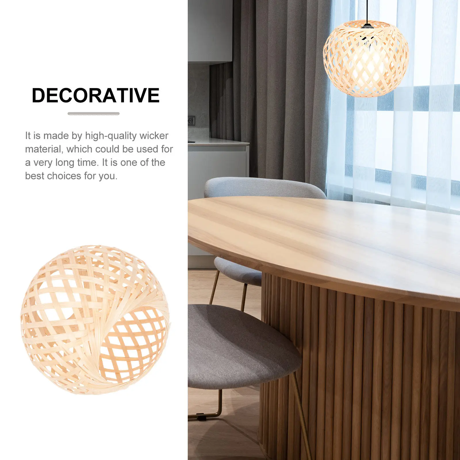 

Bamboo Weaving Lampshade Retro Hollow-Out Design Indoor Ceiling Lamp Cover Hand Woven Craft Light Shade Decorative Lamp