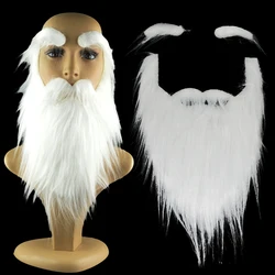 Party Performance Props Santa Claus White Beard White Eyebrows Fake Beard Set Christmas Hallowee Xmas Party Decoration Navidad