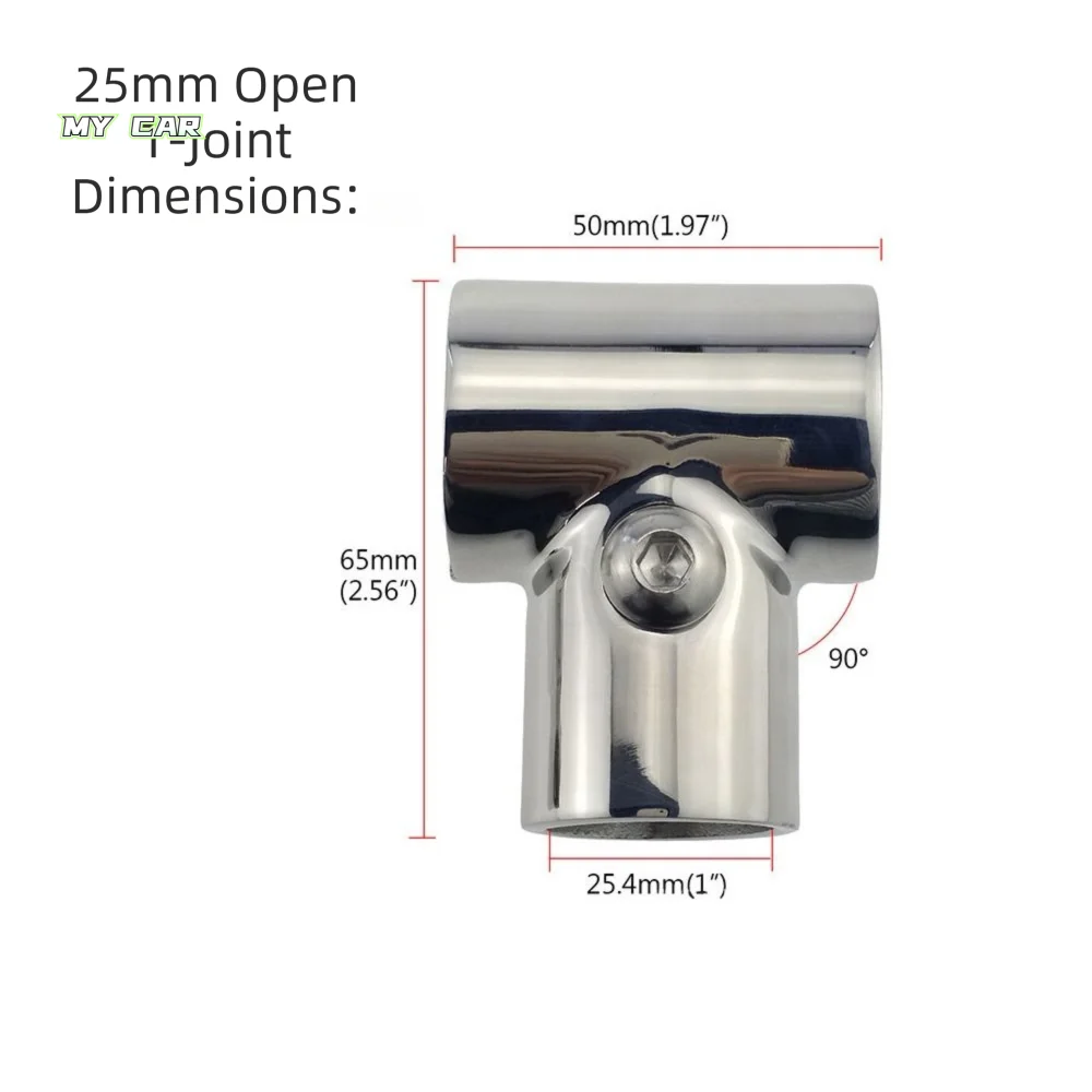 

316 Stainless Steel Boat Hand Rail Fittings 90 Degree Corrosion Resistant Marine Handrail Fitting 22/25MM Heavy Duty