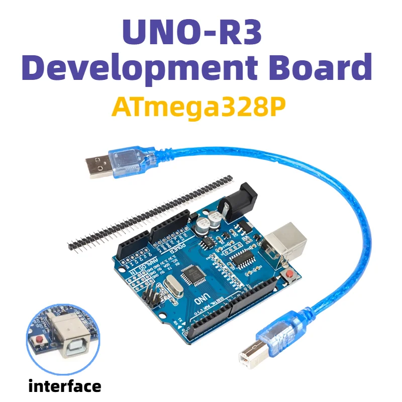 1/5PCS UN0 R3 Board ATmega328P Development Board with Pin Header and Cable Compatible with Arduino IDE Projects