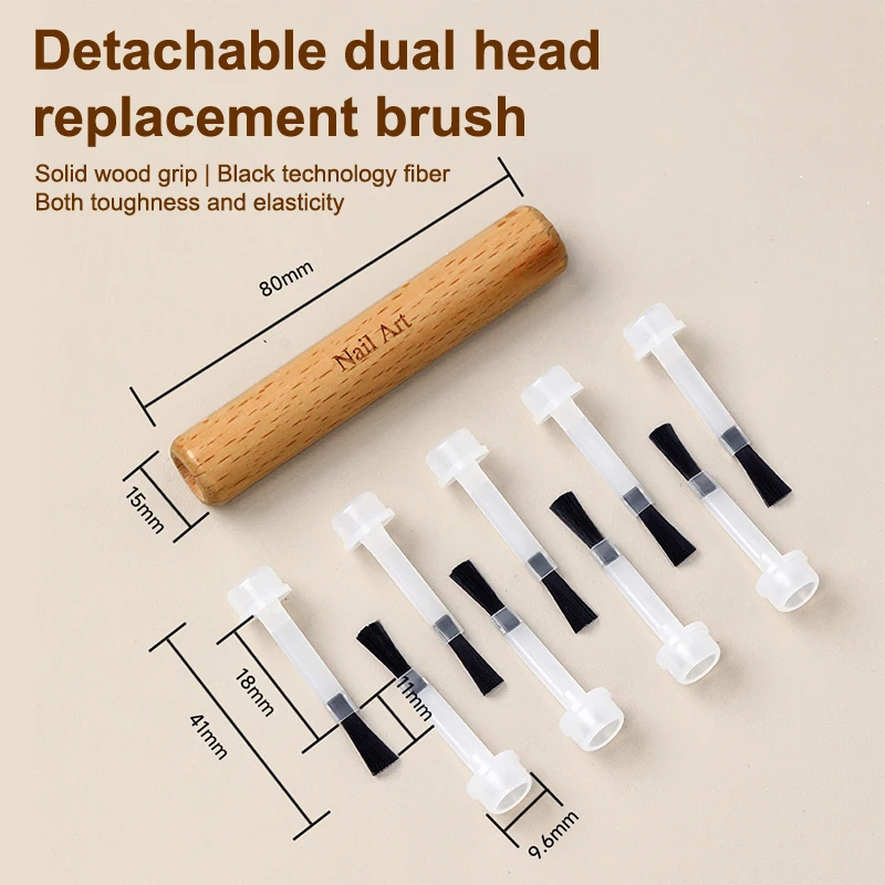 Pennello per smalto usa e getta professionale Bottiglia per smalto Spazzole per testina di ricambio Applicatori per polvere acrilica Strumenti per manicure