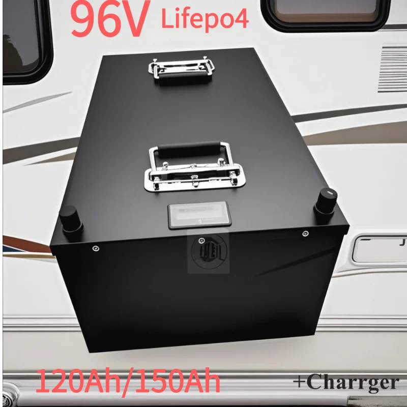 Мощный аккумулятор Lifepo4 96 В 120 Ач с BMS 32S для мотоцикла Mortorhome, гольф-кара, туристического автомобиля + зарядное устройство 10 А