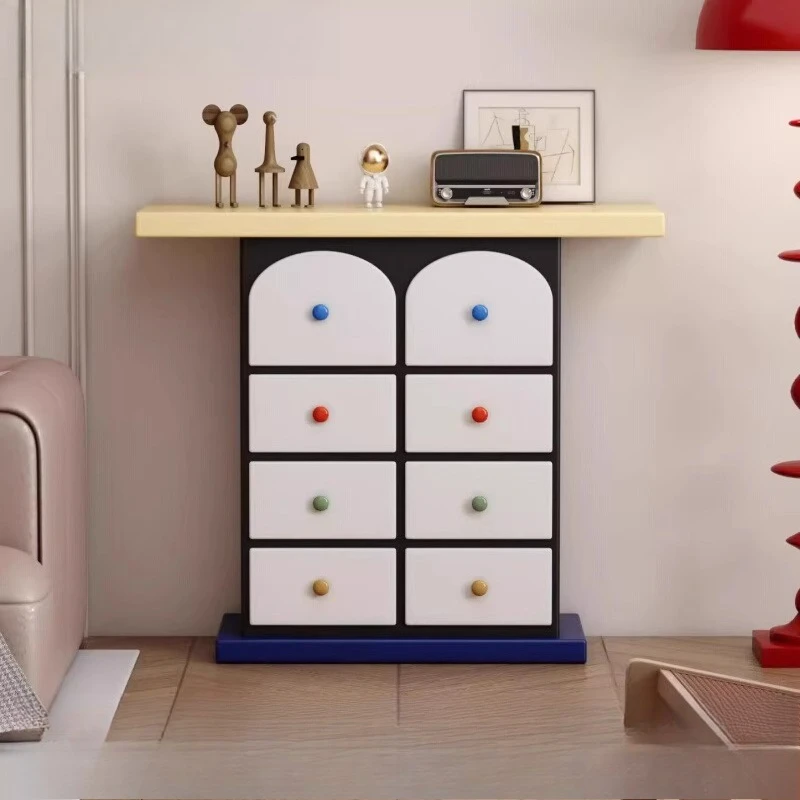 

Dopamine contrasting color color eight-bucket cabinet, living room porch cabinet, home storage, homestay corridor storage