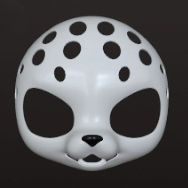 Original PLA 3D Printed Kemono Base Mask Beast Skull Cute and Handsome Furry Short Snout Skull