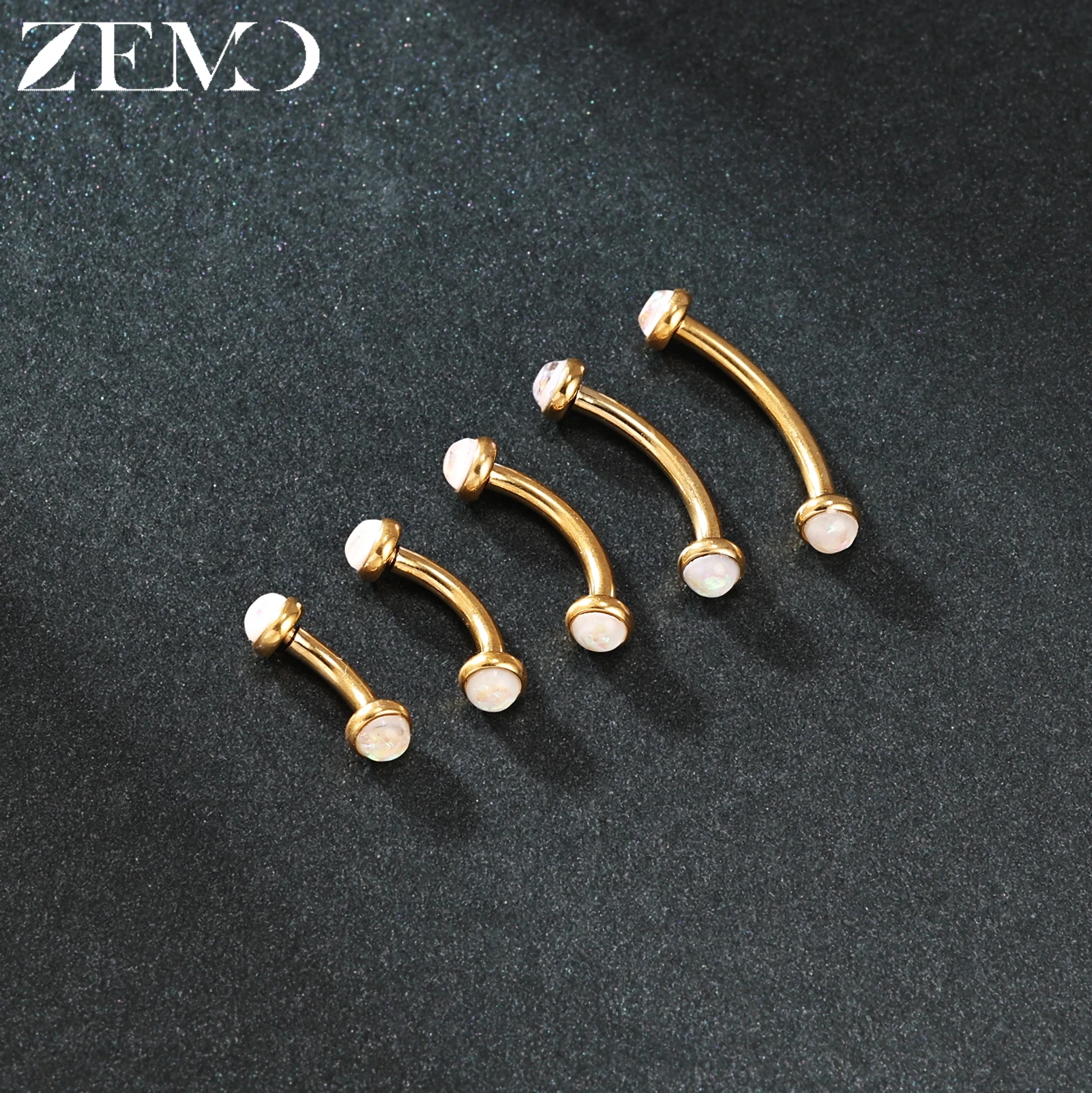 ZEMO 1PC 14/16G Stainless Steel Eyebrow Ring Internal Thread Curved Barbell Navel Ring Cartilage Earring Piercing Jewelry 6-16MM view 6