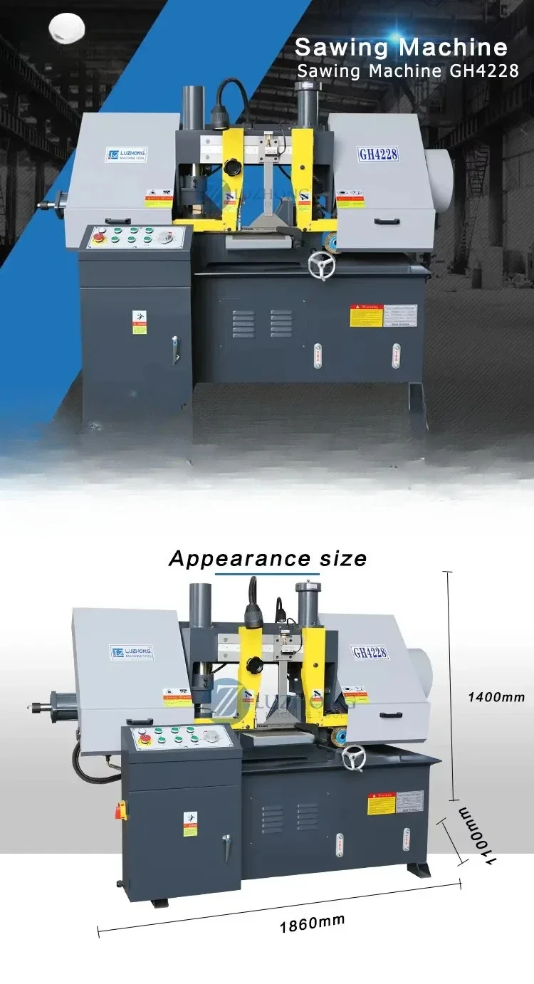 Factory Directly Metal Cutting Horizontal Double Column Band Saw Hine Gh4230