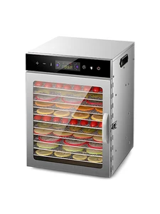 Dehidrator untuk Makanan dan Dendeng dengan Pengatur Waktu dan Cahaya 24 Jam, 12 Rak Pengering 800W 30-90℃ 6 makanan dehidrator penjualan terbaik - №