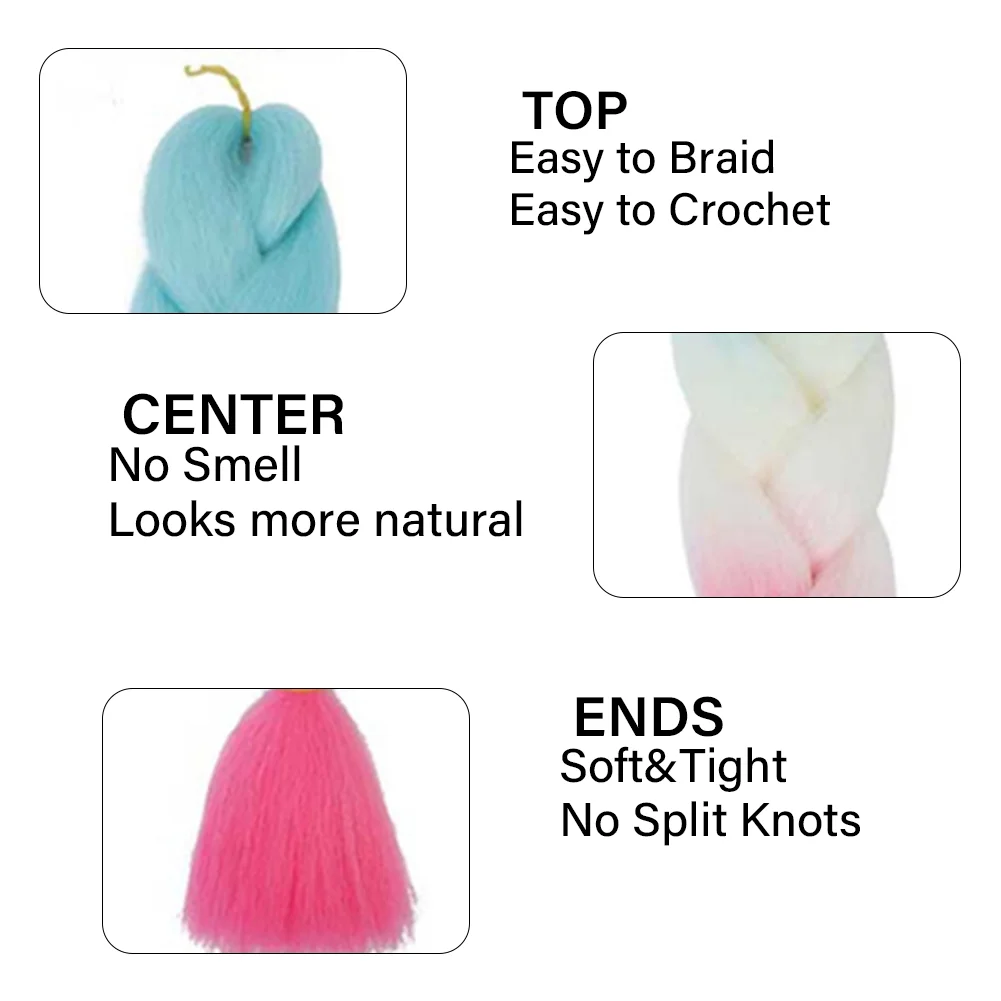 Synthetische Jumbo-Flechthaarverlängerung, 61 cm, hitzebeständige Faser in großen Mengen, Ombre-Synthetik-Jumbo-Zöpfe, Haar für rote schwarze Frauen