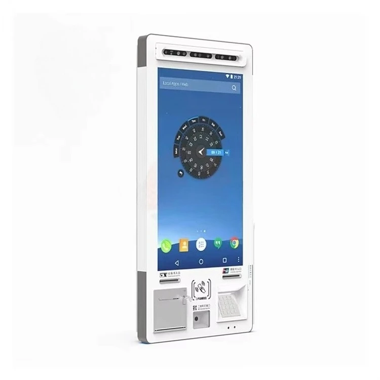 Wall Mounted Ordering Kiosk Self Payment Terminal With QR Code Scanner Bank Card Reading