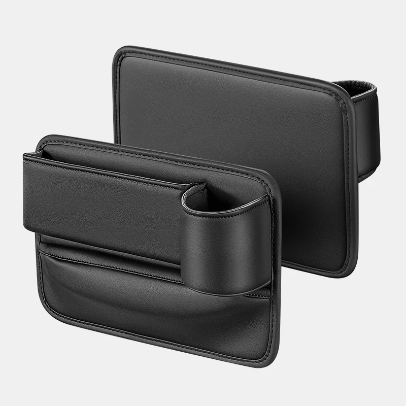 

JFBONIN Pu Leather Car Seat Gap Organizer Console Side Storage Box with Cup Holder Car Interior Accessories