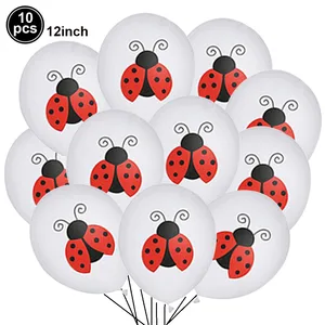 12 -Zoll -Ladybug Red Black White Polke Dot Dot Safari Safari Safare Ballon 12 Hauptverkäufe Lady Bug Geburtstagdekoration - №8