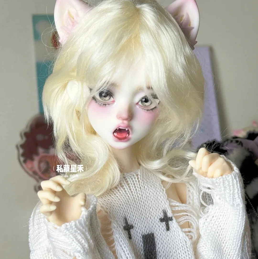 Neue BJD-Puppe im Maßstab 1/4, Mädchen mit offenem Mund und dickem Bonnie-Einzelaugenkopf, Hakimi-Schwestern, Harz, Spielzeuge Engel, nur ein Kopf