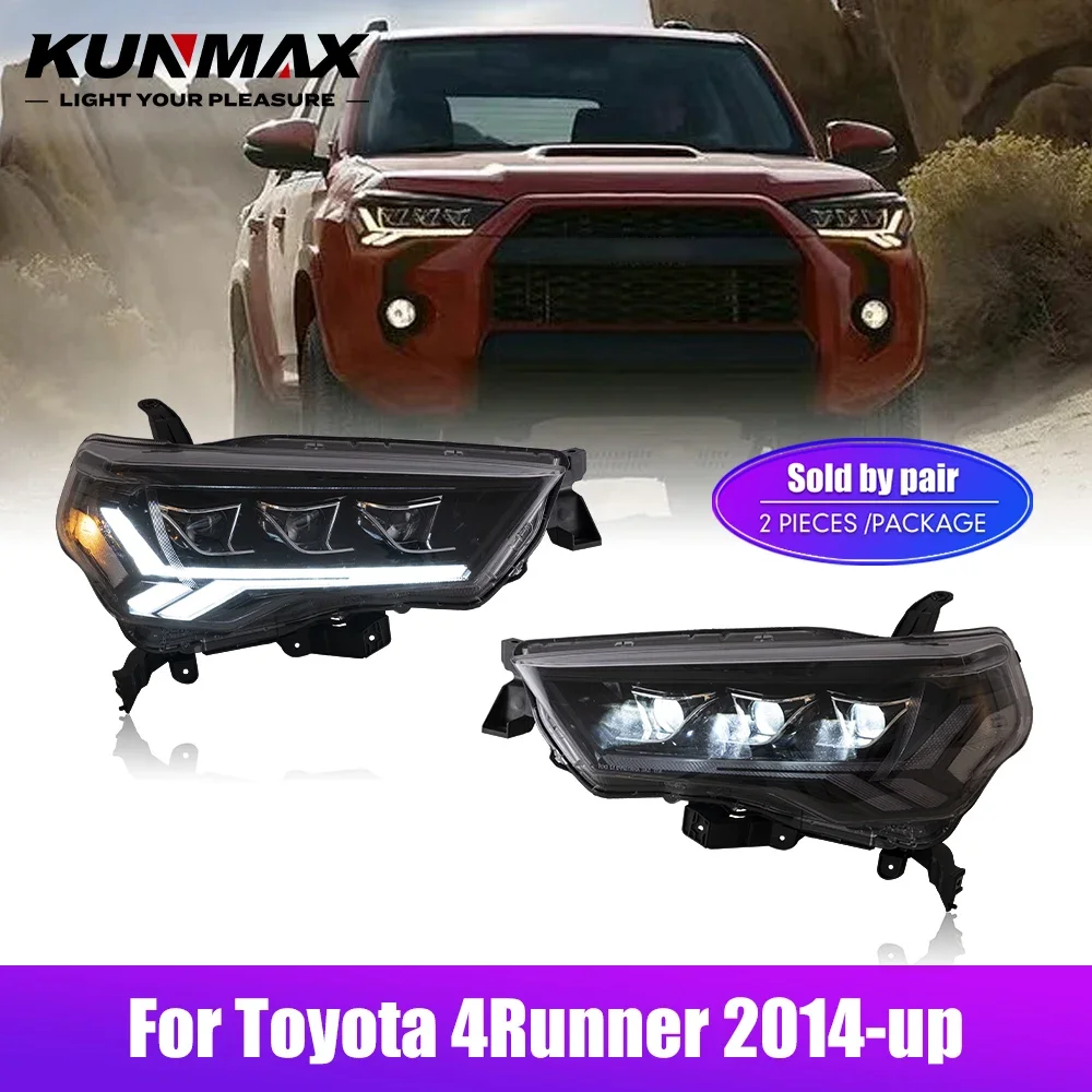 

Pair Of LED Car Headlight Assembly For Toyota 4 Runner 2014-up Headlights DRL Tuning Signal Plug And Play Front Head Lamp