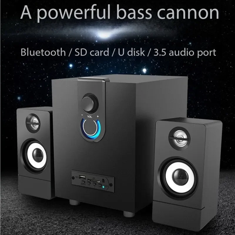 Home Theater Computer Multimedia Bluetooth Speaker Desktop Subwoofer For Notebook USB 3.5 mm Connection 3D Stereo Music Center