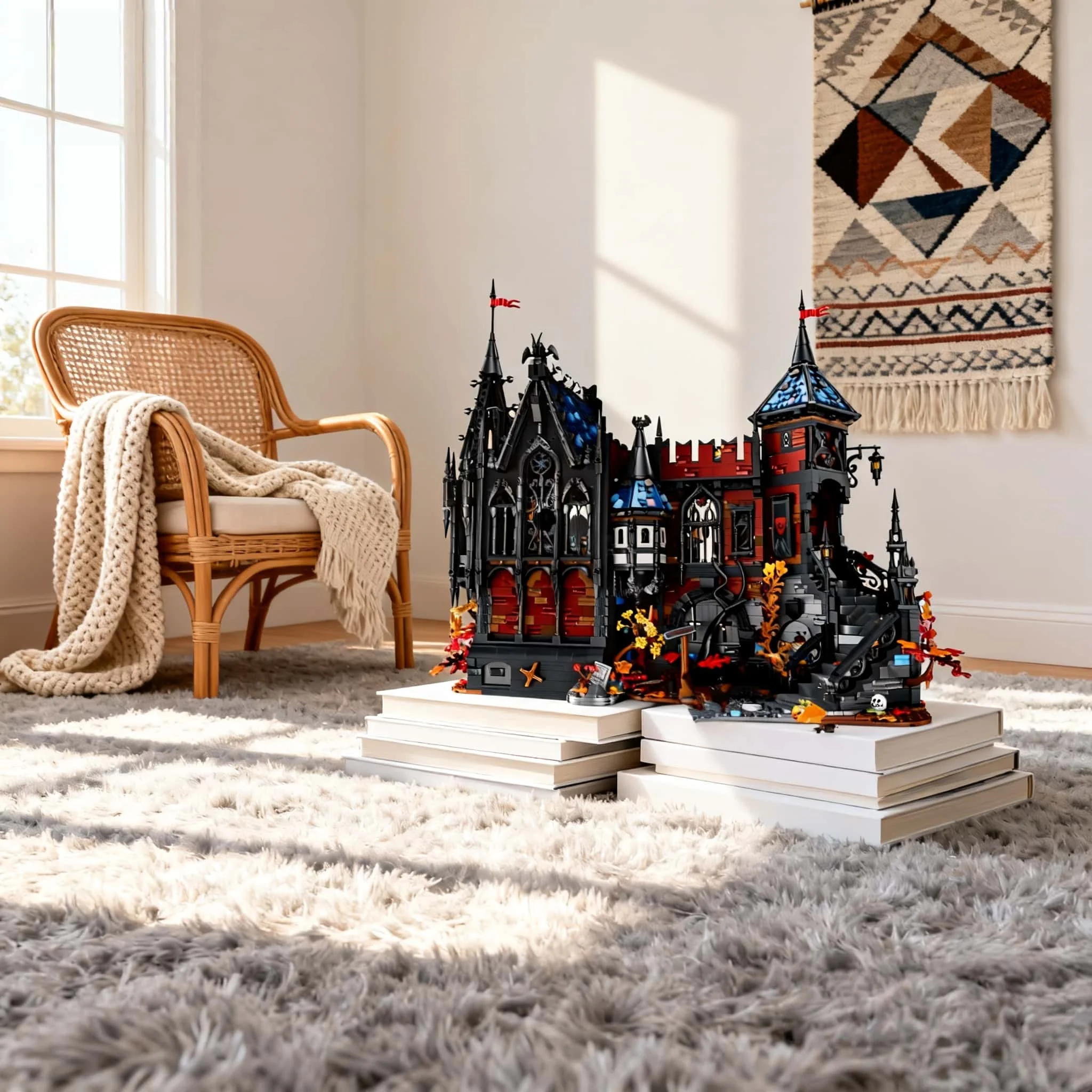 

2026 nueva decoración creativa del hogar 4065 piezas 2026 nuevo MOC bloques de construcción de castillo de aventura grande negro