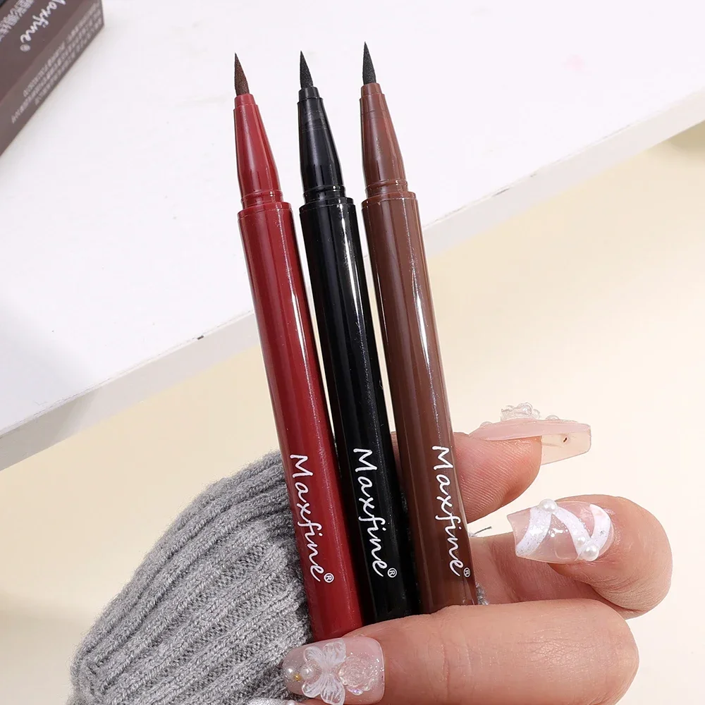 Penna Eyeliner liquido opaco setoso Ultra sottile impermeabile senza sbavature duraturo nero marrone rosso sdraiato baco da seta Eye Liner occhi trucco