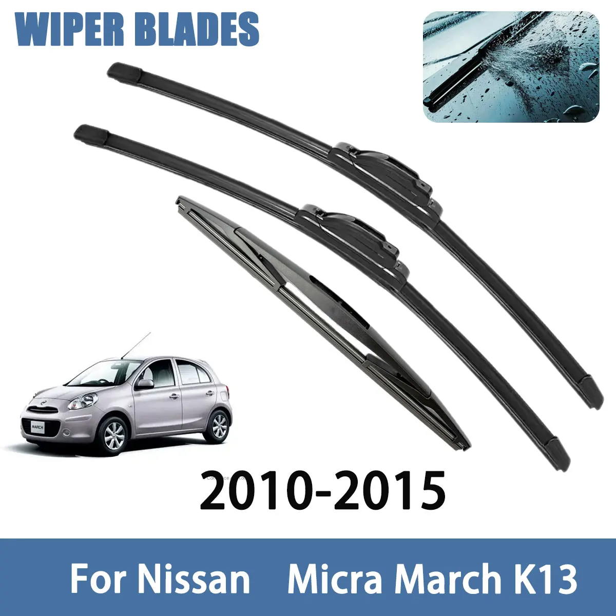 Scheibenwischerblatt für die Windschutzscheibe vorne und hinten für Nissan 	 Micra March K13 2010-2015 Auto Zubehör Styling